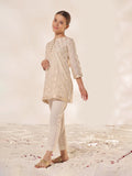 Oaks - Printed Pret Kurti Jacquard Cream - 1 Piece