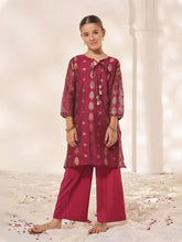 Oaks - Printed Pret Kurti Jacquard Magenta - 1 Piece