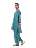 Oaks - Dyed Pret Shirt Trouser Khaddar Ferozi - 2 Piece