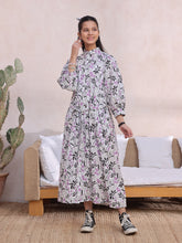 Oaks - Printed Pret Kurti Cambric White & Black - 1 Piece