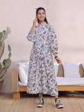 Oaks - Printed Pret Kurti Cambric White & Black - 1 Piece