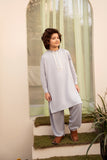 Hummingbirds - Silver Grey Embroidered Boski Suit For Boy