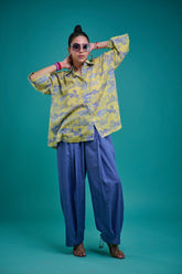 Gulabo - BLUE ZEST - Swiss Lawn & Cotton - Lime & Blue - 2 Piece