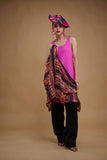 Gulabo - TANGERINE JACKET - Blended Chiffon - Black & Orange with Multi - 1 Piece