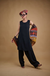 Gulabo - HAMPTONS JACKET - Blended Chiffon - Black & Orange - 1 Piece