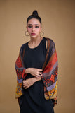 Gulabo - HAMPTONS JACKET - Blended Chiffon - Black & Orange - 1 Piece