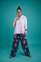 Gulabo - NAVY BLOOM - Cotton & Bosky - Pink Stripe with Navy - 2 Piece