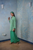 Gulabo - Garden Glow - Blended Heavy Crepe - Green/White - 2 Piece