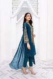 Laleen - Gulerukh Teal Chiffon Suit For Women - Teal - 3 Piece