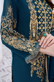 Laleen - Gulerukh Teal Chiffon Suit For Women - Teal - 3 Piece
