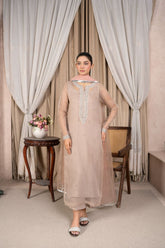 Reema Ahsan - Hannah - Organza & Viscose - Skin - 3 Piece