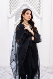 Laleen - Haya Black Organza Suit For Women - Black - 3 Piece