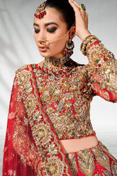 Malook - Hoor - Red - Net Choli - Lehenga - 3 Piece - Studio by TCS