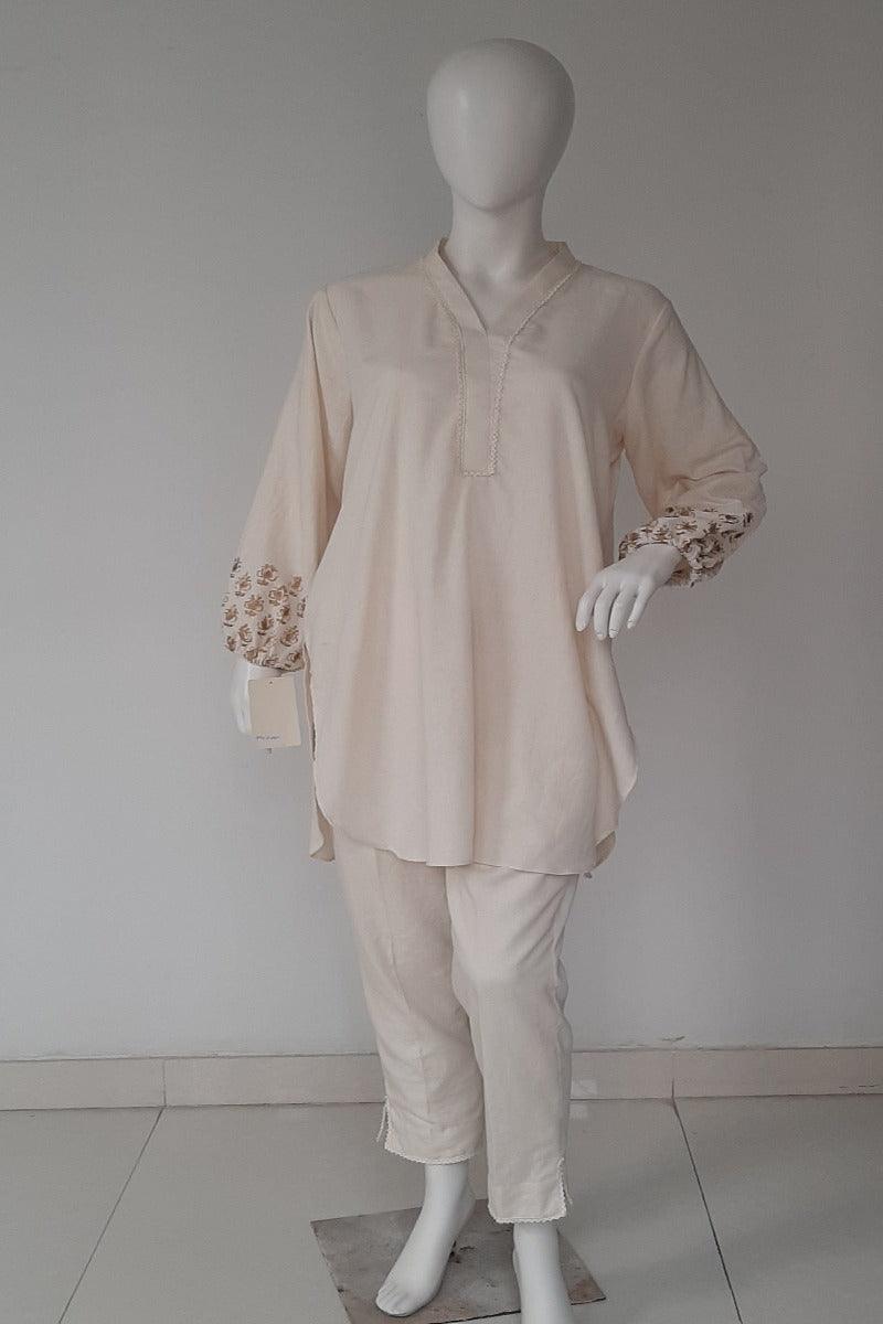 Mehr - cream irish block print tunic with pants SS030 - 2 Piece - Studio by TCS