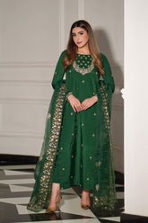 Allure by Ih - Shahay - Bottle Green - 3 Piece