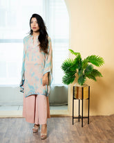 Urooj Atelier - Chiffon Suit For Women - Flamingo Pink - 3 Piece