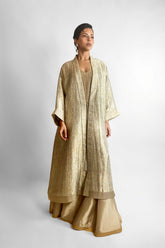 Maheen Khan - GILDED BROCADE JACKET - Silk Brocade - Silver Gold - 1 Piece