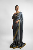 Maheen Khan - VANYA SARI - Blended Silk - Slate Grey - 1 Piece