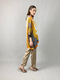 Maheen Khan - Rose Grey/Gold Tunic - GREY GOLD - Blended Silk - 1 Piece