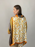 Maheen Khan - Rose Grey/Gold Tunic - GREY GOLD - Blended Silk - 1 Piece