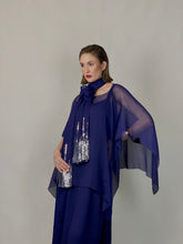 Maheen Khan - Midnight Shimmer Stole - NAVY - Blended Chiffon - 1 Piece