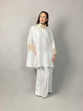 Maheen Khan - Flared White Pants - WHITE - BLENDED SILK - 1 Piece