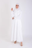 Abaya.pk - White Basic Front-Open Abaya & Hijab - Nada Fabric