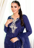 Allure By Ih - Alba Raw Silk Suit For Women - Navy Blue - 3 Piece
