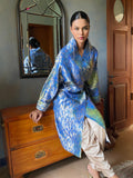 Maheen Khan - Nurelle Silk Brocade Navy Green Fusion For Women - 1 Piece