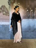 Gulabo - Ameera Silk Velvet Black Cape Jacket For Women - 1 Piece