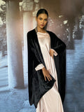 Gulabo - Ameera Silk Velvet Black Cape Jacket For Women - 1 Piece
