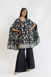 Shehrnaz - SHK-1407 - Black - Chiffon - 2 Piece