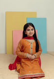 Kidoz Kloset - Mustard Magic Embroidered Shalwar Kameez For Girl