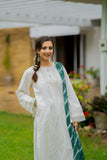 Omal by Komal - SEHAR ( Kurta & Dupatta ) - White - Lawn & Chiffon - 2 Piece
