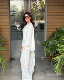 Leon - Premium crepe Nao Set For Women - White - 2 Piece