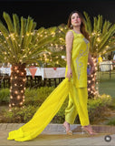 Syah - Tilismi - Raw Silk - Lime-Yellow - 3 Piece