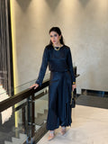 Leon - Noir Silk Co-ord Set For Women - 2 Piece