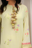 Reema Ahsan - Insha - Georgete & PK Raw Silk - Pastel Yellow - 2 Piece