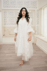 Leon - JASMINE WHITE - Chikankari wit Paper Cotton - 3 Piece
