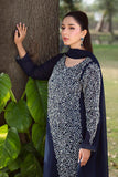 Natasha Kamal - Gorgette Chiffon Jane Suit For Women - Navy - 3 Piece