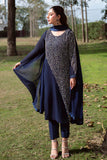 Natasha Kamal - Gorgette Chiffon Jane Suit For Women - Navy - 3 Piece