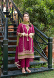 Omal by Komal - MEENA Pink - Paper Cotton & Chiffon - 3 Piece