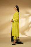 Fozia Khalid - Lime Zest - Silk - Lime Yellow - 3 Piece