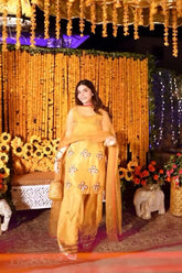 Laiba Khurram in Maria Osama Khan - Marigold Muse  - YELLOW MUSTARD - RAWSILK & Organza - 3 Piece