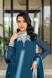 hina khawaja in Natasha Kamal - Lapis - teal - Georgette lined with crepe de chin - 3 Piece