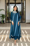 hina khawaja in Natasha Kamal - Lapis - teal - Georgette lined with crepe de chin - 3 Piece