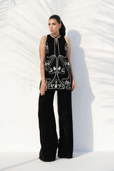 Sania Maskatiya - Lena Velvet Suit For Women - Ebony 2 Piece