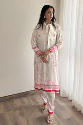 Minutiae - Lotus - Silk Blend - Ivory/Pink - 2 Piece