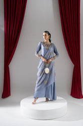 Maria Osama Khan - Lune - Grey - Grip & Organza - 2 Piece