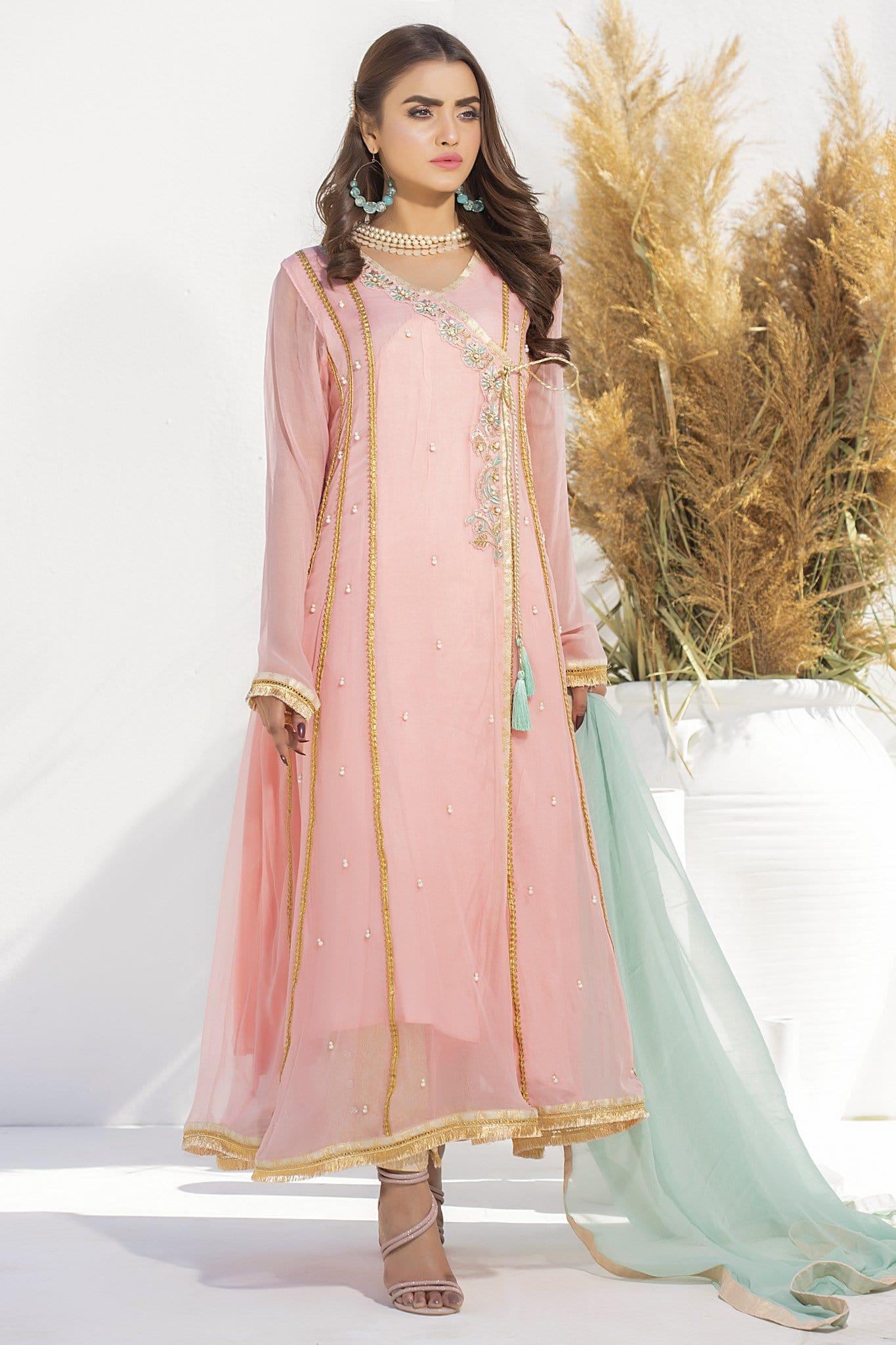 Aisha Fatema - Pale Rose Angrakha - 1007